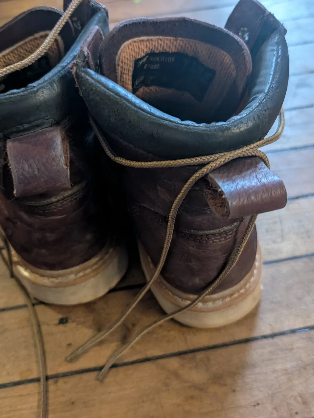 Men's Brown Leather Moc Toe Boots